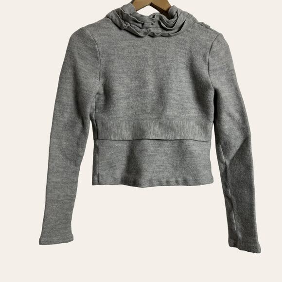 BCBGMaxAzria Gray Ruffle Wool Long Sleeve Cardigan Sweater Size Small - Picture 7 of 9